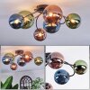 Chehalis ceiling light, globe light blue, green, coppery, 6-light sources