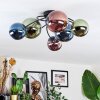 Chehalis ceiling light, globe light blue, green, coppery, 6-light sources
