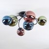 Chehalis ceiling light, globe light blue, green, coppery, 6-light sources