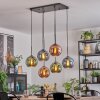 Koyoto hanging light, globe light, pendant light blue, green, coppery, 6-light sources