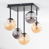 Chehalis ceiling light, globe light Amber, Smoke-coloured, 5-light sources