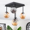 Chehalis ceiling light, globe light Amber, Smoke-coloured, 5-light sources