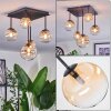Chehalis ceiling light, globe light Amber, clear, 5-light sources
