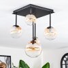 Chehalis ceiling light, globe light Amber, clear, 5-light sources