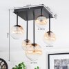 Chehalis ceiling light, globe light Amber, clear, 5-light sources
