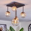 Chehalis ceiling light, globe light Amber, clear, 5-light sources