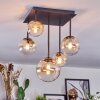 Chehalis ceiling light, globe light Amber, clear, 5-light sources