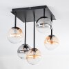 Chehalis ceiling light, globe light Amber, clear, Smoke-coloured, 5-light sources