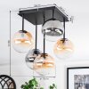 Chehalis ceiling light, globe light Amber, clear, Smoke-coloured, 5-light sources
