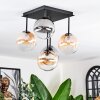 Chehalis ceiling light, globe light Amber, clear, Smoke-coloured, 5-light sources