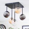 Chehalis ceiling light, globe light Amber, clear, Smoke-coloured, 5-light sources