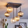 Chehalis ceiling light, globe light Amber, clear, Smoke-coloured, 5-light sources