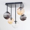 Chehalis ceiling light, globe light Amber, clear, Smoke-coloured, 5-light sources
