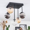 Chehalis ceiling light, globe light Amber, clear, Smoke-coloured, 5-light sources