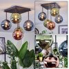 Chehalis ceiling light, globe light blue, green, coppery, 5-light sources