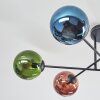Gastor ceiling light, globe light 80 cm blue, green, coppery, 6-light sources