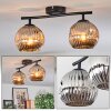 Ripoll ceiling light, globe light chrome, Smoke-coloured, 2-light sources