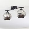 Ripoll ceiling light, globe light chrome, Smoke-coloured, 2-light sources