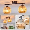Gastor ceiling light, globe light Amber, 2-light sources