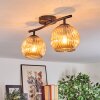 Gastor ceiling light, globe light Amber, 2-light sources