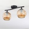 Gastor ceiling light, globe light Amber, 2-light sources