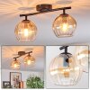 Koyoto ceiling light, globe light Amber, clear, 2-light sources