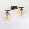 Koyoto ceiling light, globe light Amber, clear, 2-light sources