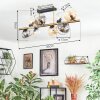 Koyoto ceiling light, globe light gold, black, 8-light sources