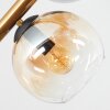 Koyoto ceiling light, globe light gold, black, 8-light sources