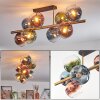Koyoto ceiling light, globe light gold, black, 8-light sources
