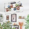 Koyoto ceiling light, globe light gold, black, 8-light sources