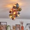 Koyoto ceiling light, globe light gold, black, 8-light sources