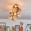 Koyoto ceiling light, globe light gold, black, 8-light sources