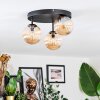 Chehalis ceiling light, globe light Amber, 3-light sources