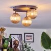 Chehalis ceiling light, globe light Amber, 3-light sources