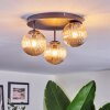 Chehalis ceiling light, globe light Amber, 3-light sources