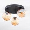 Chehalis ceiling light, globe light Amber, 3-light sources
