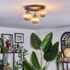 Chehalis ceiling light, globe light Amber, 3-light sources