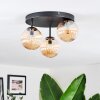 Chehalis ceiling light, globe light Amber, 3-light sources