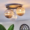 Chehalis ceiling light, globe light Amber, clear, Smoke-coloured, 3-light sources