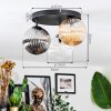 Chehalis ceiling light, globe light Amber, clear, Smoke-coloured, 3-light sources