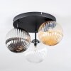 Chehalis ceiling light, globe light Amber, clear, Smoke-coloured, 3-light sources