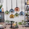 Koyoto hanging light, globe light, pendant light blue, gold, green, clear, coppery, 6-light sources