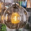 Koyoto hanging light, globe light, pendant light Smoke-coloured, 6-light sources