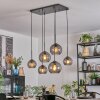 Koyoto hanging light, globe light, pendant light Smoke-coloured, 6-light sources