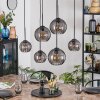 Koyoto hanging light, globe light, pendant light Smoke-coloured, 6-light sources
