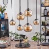 Koyoto hanging light, globe light, pendant light Amber, 6-light sources
