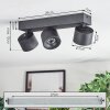 Narel ceiling light, ceiling spotlight LED black, 3-light sources