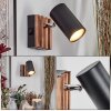 Javel wall light, wall spotlight chrome, Ecru, black, 1-light source