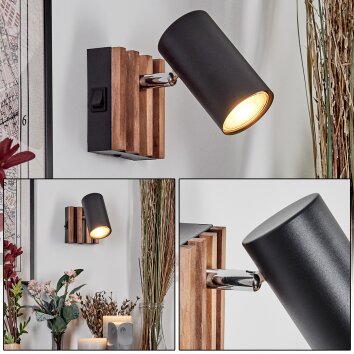 Javel wall light, wall spotlight chrome, Ecru, black, 1-light source